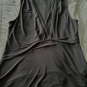 Banana Republic blouse Black Goth editorial v‎ neck Top babydoll